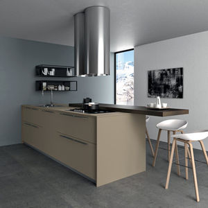 cocina contemporánea / de material laminado / con isla / lacada