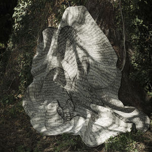 alfombra contemporánea / de rayas / de lana / anudada a mano