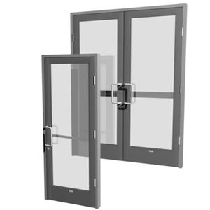 puerta de entrada / abatible / de aluminio / para edificio público