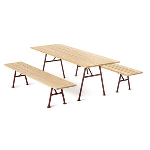 conjunto de mesa y banco contemporáneo