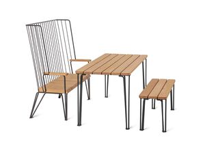 conjunto de mesa y banco contemporáneo