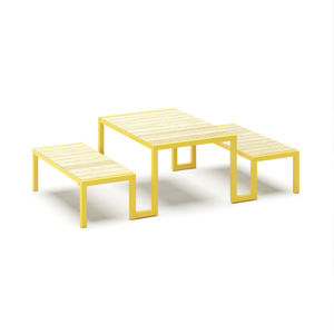 conjunto de mesa y banco contemporáneo