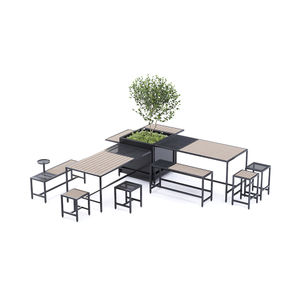 conjunto de mesa y banco contemporáneo
