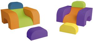 sillón bajo contemporáneo / de espuma / modular / con mesa integrada