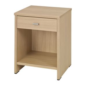 mesilla de noche contemporánea / de melamina / con base de madera / rectangular