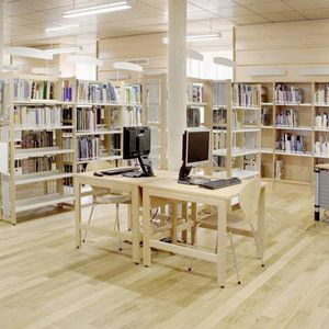escritorio para open space / de haya / de melamina / contemporáneo