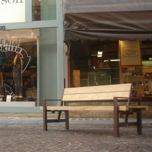 banco público / clásico / de acero galvanizado / de madera