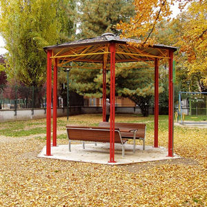 pérgola autoportante / de metal / para espacio público