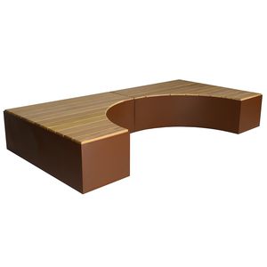 banco público / contemporáneo / de madera de frondosa / de metal
