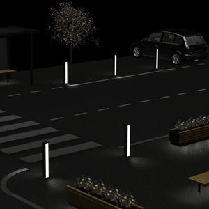 bolardo de iluminación urbano / contemporáneo / de acero galvanizado / LED
