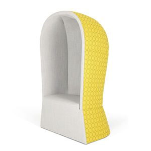 sillón de diseño original / de tejido / con respaldo alto / tapizado