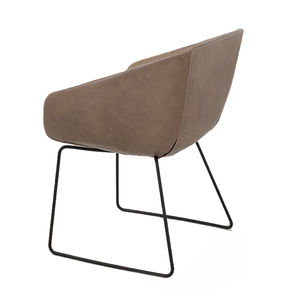 sillón de visita contemporáneo / de cuero / de metal / de espuma