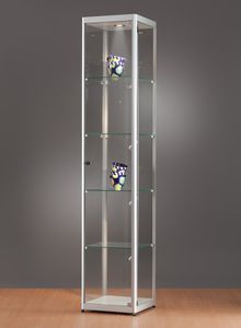 vitrina contemporánea / de vidrio / de madera / de aluminio anodizado