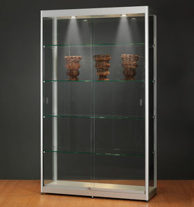 vitrina contemporánea / de vidrio / de madera / de aluminio anodizado