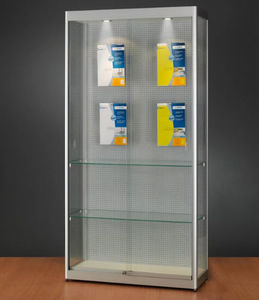 vitrina contemporánea / de vidrio / de madera / de aluminio anodizado