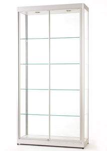 vitrina contemporánea / de vidrio / de madera / de aluminio anodizado