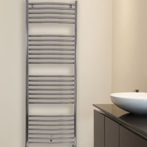 Bulufree Toallero radiador toallero Tubos Curvo Ola de Calor del baño Conexión Central Calentador de Toallas Radiador de calefacción Gris 500 × 1160 mm
