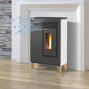 estufa de pellets / de acero / contemporánea / con ventilación