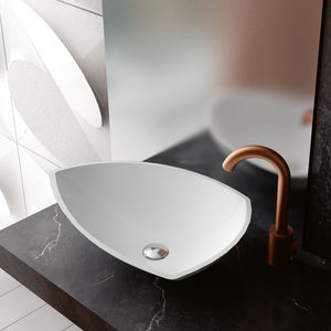 lavabo sobre encimera / ovalado / de mineral compuesto / contemporáneo