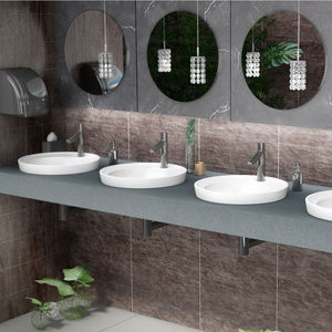 lavabo semiencastrado / redondo / de mineral compuesto / contemporáneo