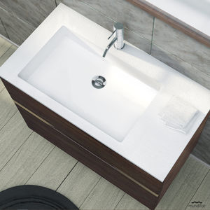 lavabo encastrable / rectangular / de material compuesto / moderno