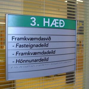 panel de señalización de pared