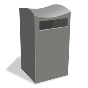 cubo de basura público / de acero inoxidable / contemporáneo