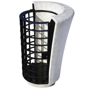 cubo de basura público / de hormigón / contemporáneo