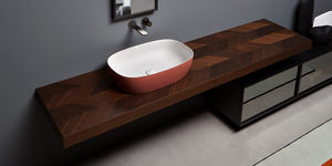 encimera de lavabo de madera