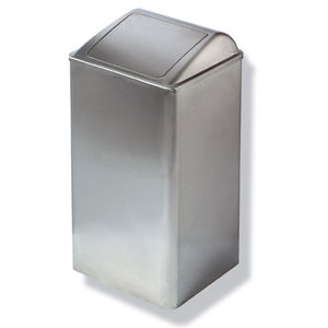 cubo de basura público / de pared / de acero inoxidable / contemporáneo