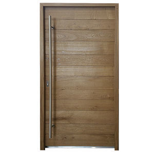 puerta de entrada / pivotante / de madera maciza / de roble