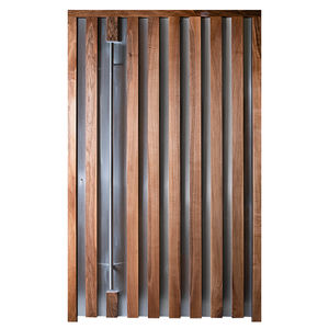 puerta de entrada / pivotante / de madera / de acero inoxidable