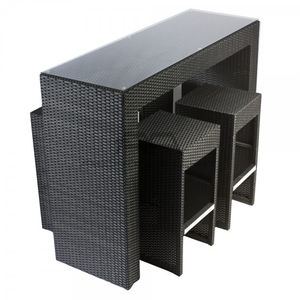 taburete de bar contemporáneo / de polietileno / de exterior / negro
