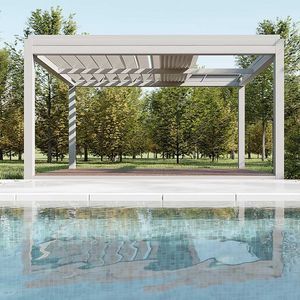 pérgola con láminas parasol