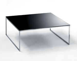 mesa de centro moderna / de acero inoxidable / rectangular / de interior