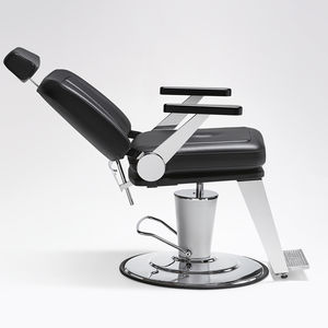 sillón de barbero de cuero artificial / con reposapiés / con reposacabezas / con base central