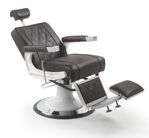 sillón de barbero de cuero artificial