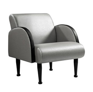 sillón de visita de tejido / gris / para centro de estética / para peluquería