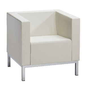 sillón de visita contemporáneo / de cuero / blanco / para centro de estética