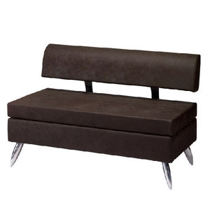 sofá contemporáneo / de cuero / de aluminio pulido / para centro de estética