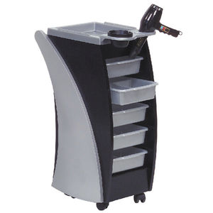 carrito de servicio / para peluquería / de plástico / de madera