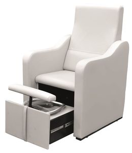sillón de pedicura de tejido / con reposapiés / blanco