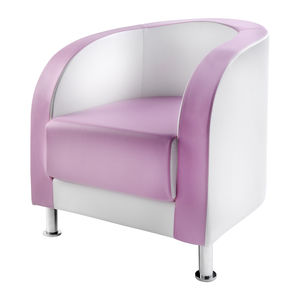 sillón de visita contemporáneo / de cuero / rosa / para centro de estética