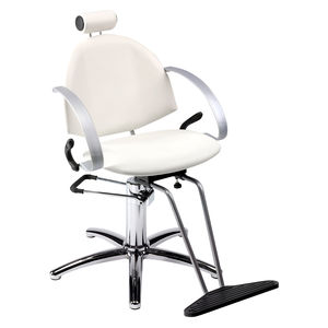 sillón de peluquería de tejido / con bomba hidráulica / con patas en forma de estrella / reclinable