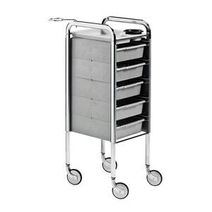 carrito de servicio / para peluquería / de metal / de plástico