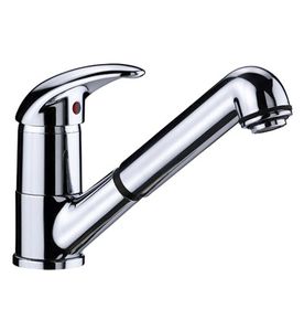 grifo monomando para lavabo / de metal cromado / mecánico / de baño