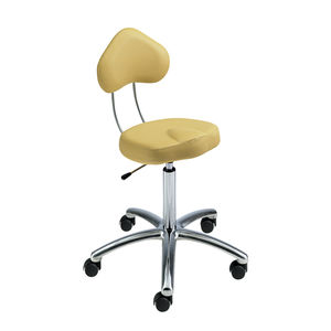 taburete de peluquería de metal / con ruedas / con patas en forma de estrella / ajustable