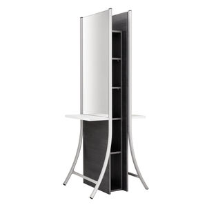 tocador contemporáneo / de aluminio / para peluquería / 2 plazas