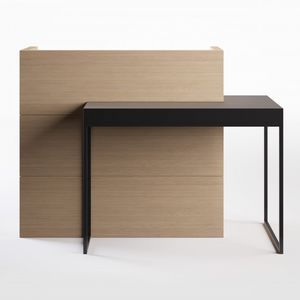 mostrador de recepción de madera