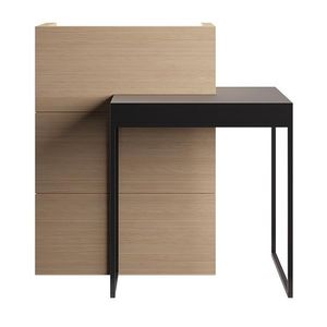 mostrador de recepción de madera
